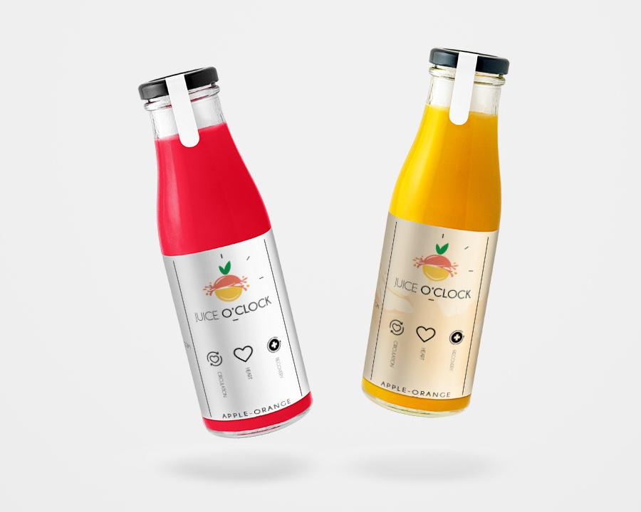 Example of Juice O'clock Bottle label