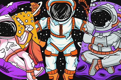 Astronaut Camping Illustrations apparel design art artwork astronaut astronaut cartoon t shirt design cartoon clothing design design illustration t shirt design winter