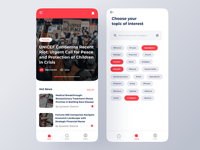 News Aggregator App Design appdesign design figma intefacedesign interface product productdesign ui uidesign uiux uxdesign