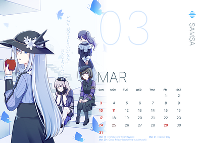 Project Sekai Song Themed 2024 Calendar calendar digital illustration figma illustration product