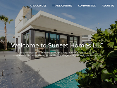 Sunset Homes LLC Real Estate Website Home Page Design design figma graphic design graphics and illustration home page pictures real estate ui ui design uiux ux wireframe website website design wireframe