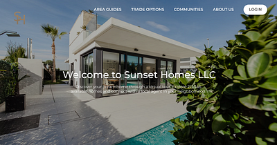 Sunset Homes LLC Real Estate Website Home Page Design design figma graphic design graphics and illustration home page pictures real estate ui ui design uiux ux wireframe website website design wireframe