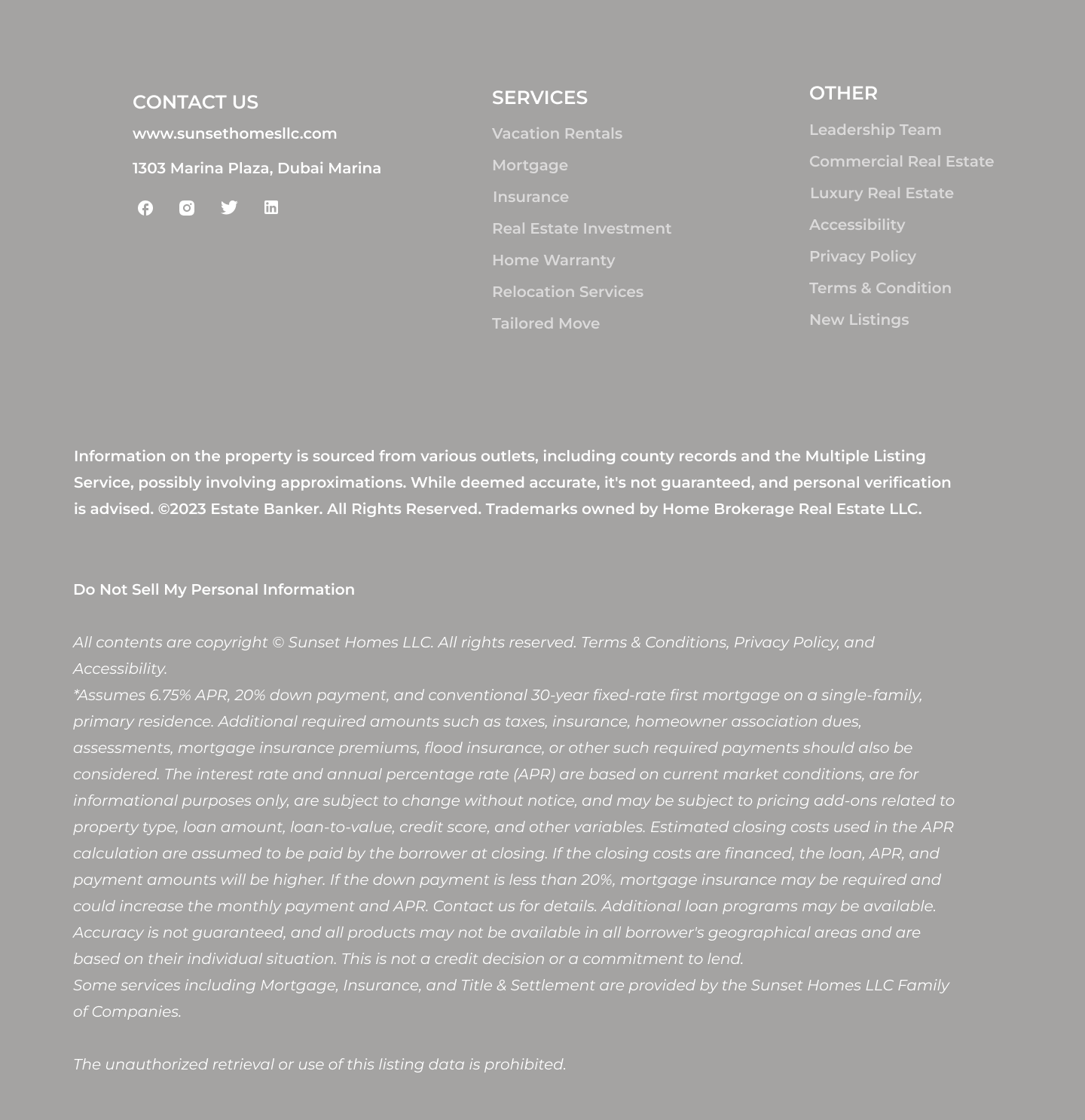 Sunset Homes LLC Real Estate site Home Page Design by Fariba on Dribbble