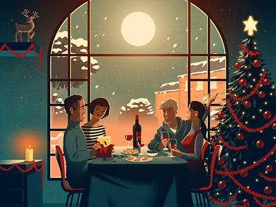 Christmas Gifts 2d character christmas digital editorial festive folioart food illustration rui ricardo winter