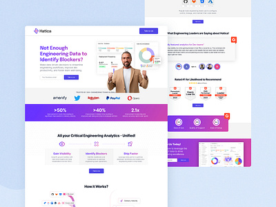Landing Page Design for Hatica landing page