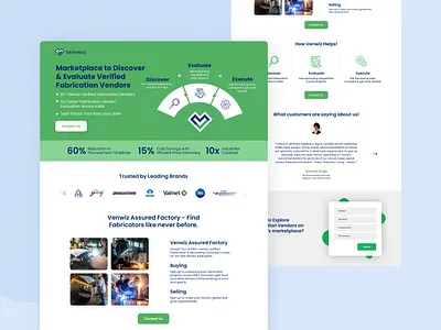 Landing Page Design for Venwiz landing page