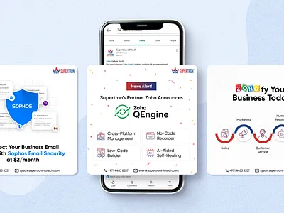 Social Media Posts for Supertron social media posts