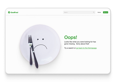 Daily UI (8/100): 404 Error Page 404 404 error page daily ui daily ui challenge error message error page food interactive interface oops ui ui design ux design web design