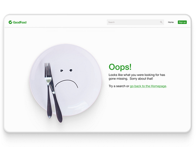 Daily UI (8/100): 404 Error Page 404 404 error page daily ui daily ui challenge error message error page food interactive interface oops ui ui design ux design web design