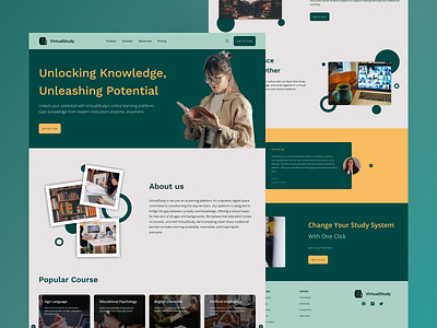 E-Learning Landing Page | UX/UI Design design e learning education website figma landing page ui ux website