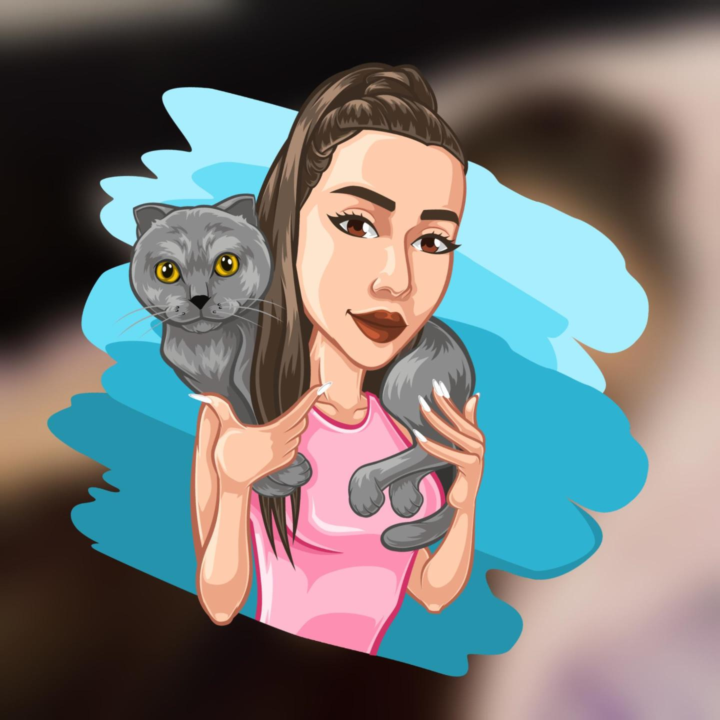 Tiktoker PiSanya avatar caricature cartoon cartoon character cartoon logo cartoon mascot cat design girl illustration logo logo creation logo maker mascot mascot logo