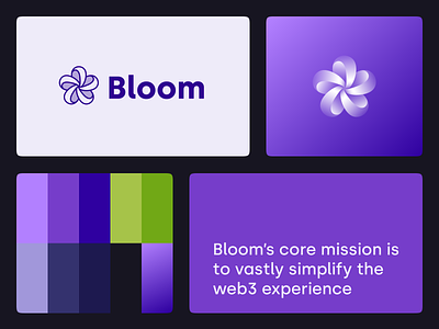 Bloom Branding blockchain bloom brand crypto flower identity logo mark purple symbol web3