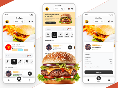 OneEats Online Food Ordering (Uber Eats Alternative) app design food graphic design online ui ux