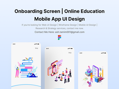 Mobile App | Onboarding Screen | Online Education App UI Design app design clean education app ui learn skills learning website minimalist mobile app mobile app ui mobile apps mobile design onboardin ui design onboarding onboarding screen online education online education app ui ui design user interface visual design