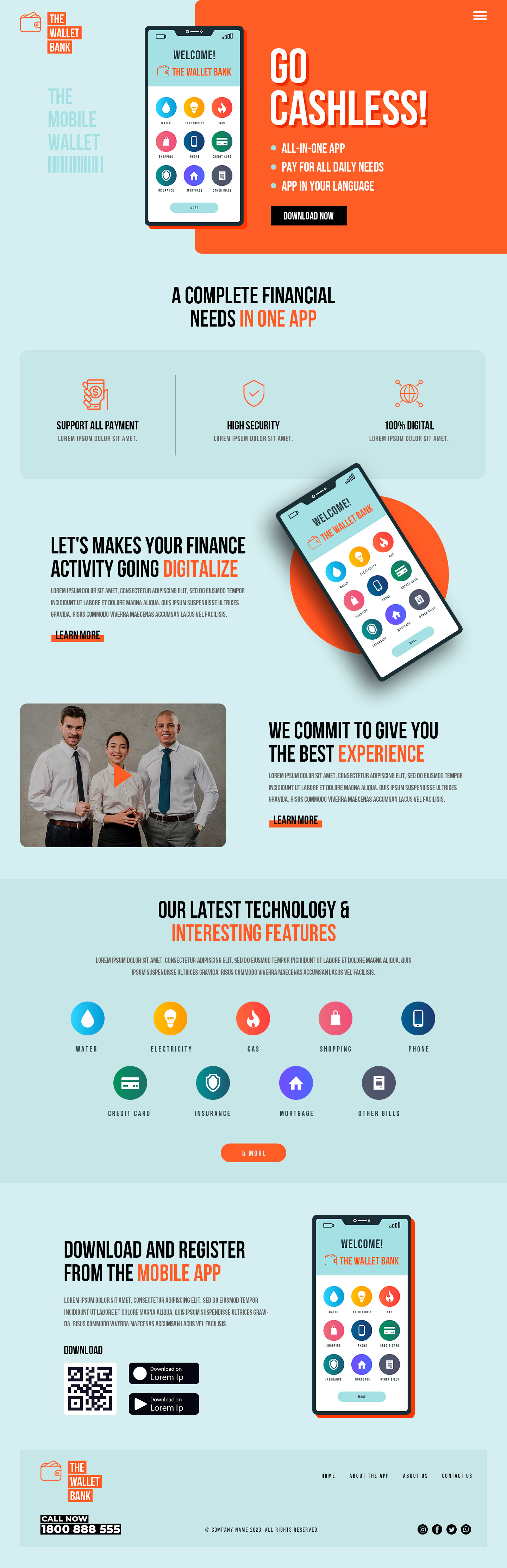 Bank Wallet Landing Page Design bank landing page design fiverr freelancer freelancing landing page design upwork web design wordpress