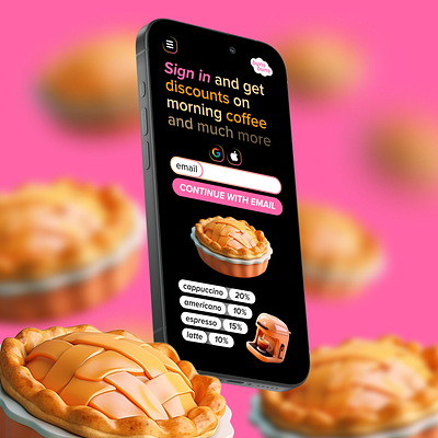 bakery sign in page 3d app dailyui typography ui ux типо