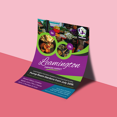 Flyer Design for Leamington Farmer Market branding design clean creative creative design flyer flyer design fruit illustration market vegetables