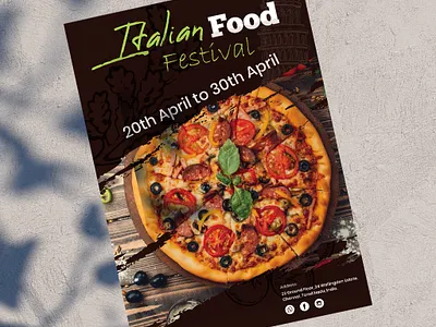 Poster Design for Italian Food Festival branding creative design flyer design graphic design graphics italian food pizza poster design shape design ui