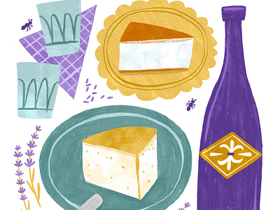 Vendredi Soir Poster art licensing cheese cheeseboard dinner france french hosting illustration party wine