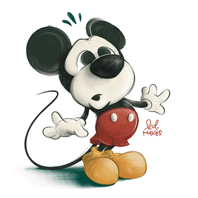 Disember 01 Mouse animation book childhood children cute december disney drawing illustration kid lit magic mickey mouse procreate sketch surprised texture