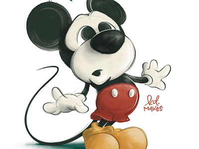 Disember 01 Mouse animation book childhood children cute december disney drawing illustration kid lit magic mickey mouse procreate sketch surprised texture