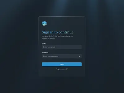 Login UI branding dark mode dark theme design light login product design signup typography ui ux