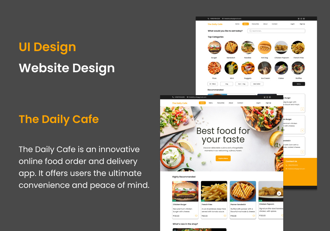 UI Design - The Daily Cafe ui design user interface design visual design website design