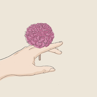 Hand with flower illustration procreate