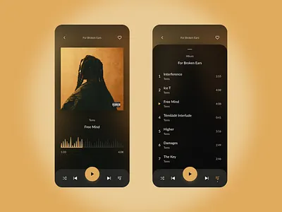 Music Player Mobile App - Concept app concept design creative dark mode equalizer innovative interaction mobile mobile app music music player player playlist ui uiux user experience user interface