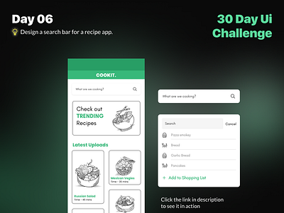 Day 06 Search bar for a recipe app app appshots branding design figma graphic design illustration logo ui ui design ux ux design vector