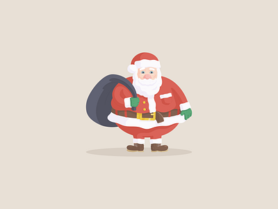 Santa Claus Flat Illustration christmas cute holiday kawaii merry santa santa claus season snow vector winter