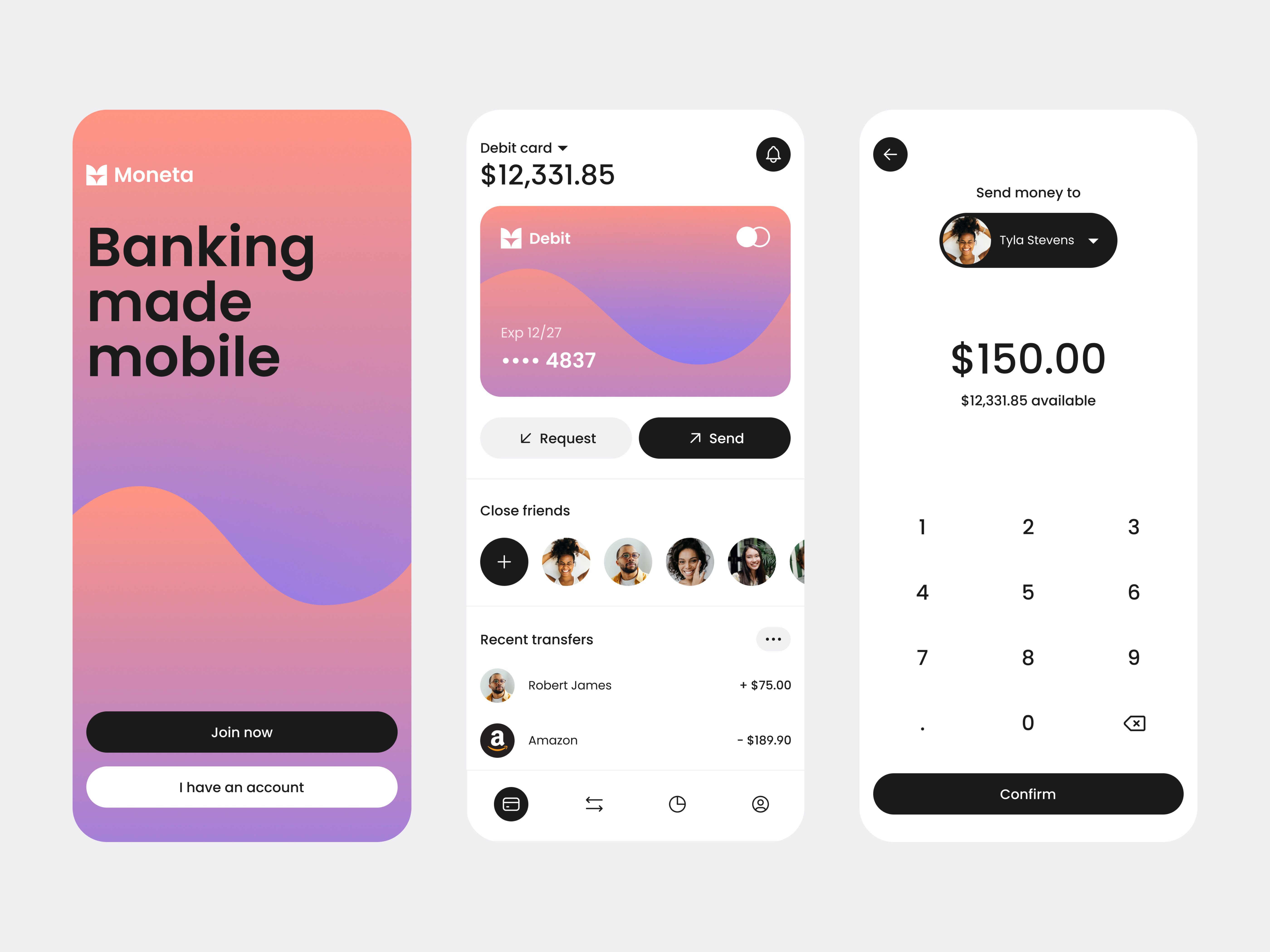 Mobile Banking App - Concept account management app application bank banking clean elegant finance financial fintech minimalistic mobile modern money payment transaction transfer ui wallet white