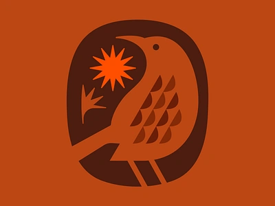 Desert Wren arizona bird bush clay desert emblem feather icon illustration logo nature sand seal sigil sol sun symbol terracotta texas wren