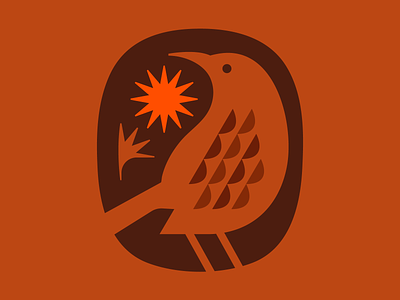 Desert Wren arizona bird bush clay desert emblem feather icon illustration logo nature sand seal sigil sol sun symbol terracotta texas wren