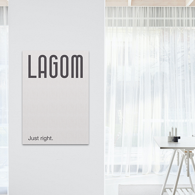 Lagom artwork design digital art graphic design graphic designer illustration lagom minimalistic poster typography wall art