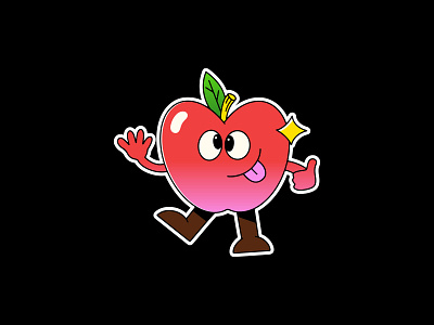 Apple Sticker - Chubbiz apple badge branding cartoon character character design design fruit fruits graphic design illustration logo sticker stickers typography vape vape liquid vector