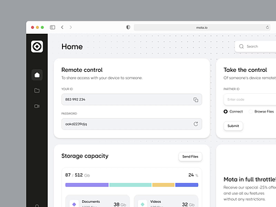 Mota - UX/UI design of the application for a remote work app app design application dashboard digital product product design remote saas startup ui ux web app