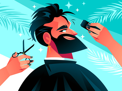 Men Grooming 👨🏻 ✂️ after shave aqua beard cartoon character design cosmetics freepik gradient grooming hair illustration man men pikisuperstar