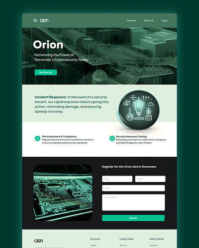 ORION LANDING PAGE