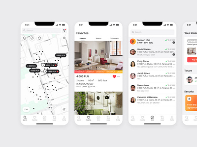 Rental apartments apartment competitor analysis components design design library figma illustration ios mobile application mood board prototype rent rental of property typography ui us research user flow ux