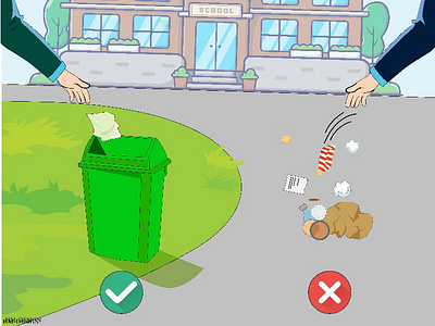 Don't throw trash! illustration for a school by Mohammed HADJ MAHAMMED ...