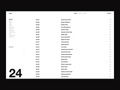 Designing Silence – Index animation clean design digital furniture grid layout minimal simple swiss typography