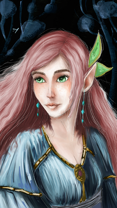 Thalassa adobe fresco fantasy illustration portrait scrabbling