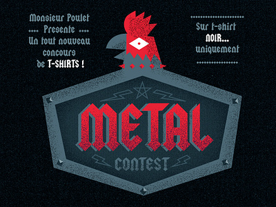 Concours Monsieur Poulet branding chicken illustration metal typography vector