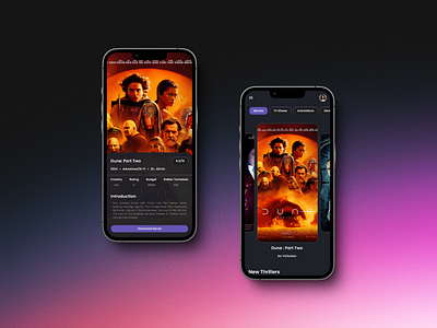 Movie Streaming Application figma movie app movie streaming app parisasattari prptotyping ui پریسا ستاری