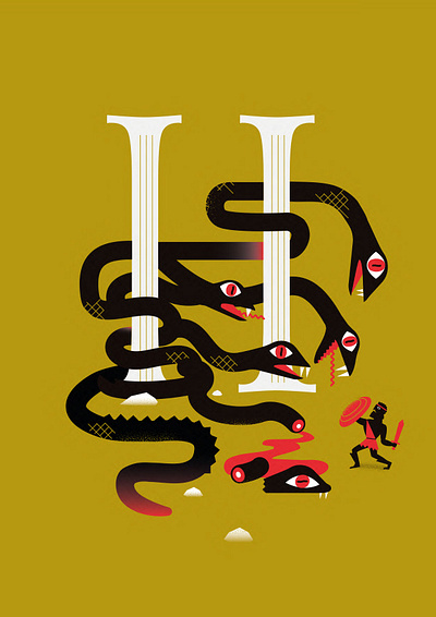 Créatures, un abécédaire des mythologies du monde abcd blood children book hercules hydre illustration mythologie mythology snake vector