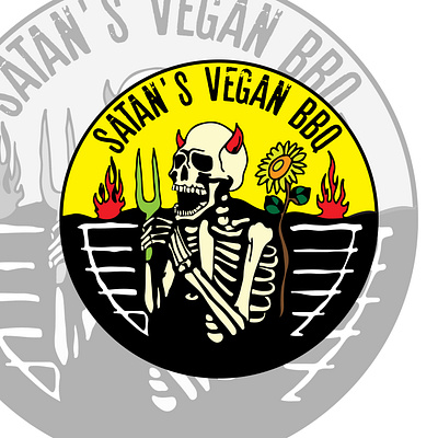 Satan's Vegan BBQ design graphic design illustration logo vector