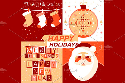 Merry Christmas Postcard card celebration christmas greeting happy holiday merry christmas new year snow snowfall