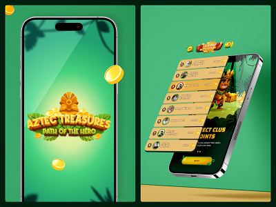 Mobile game UI design cash gambling game green mobile game mockup money online ui win yellow