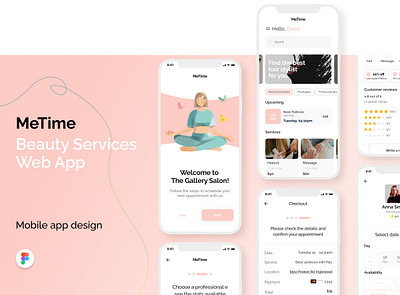 MeTime agency app appui appux appweb design hire illustration landing page ui uiux ux web design